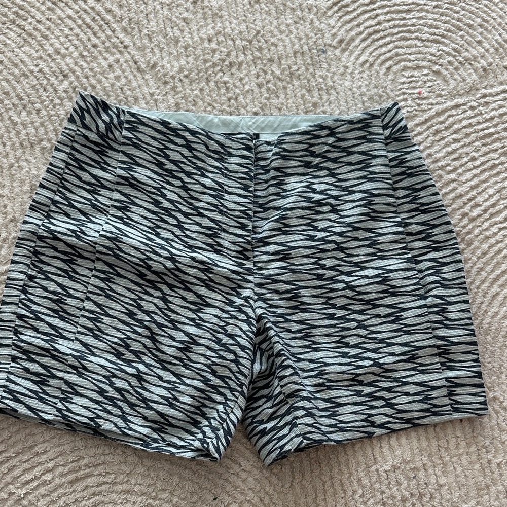 COS Black and White Textured Zebra-Print Shorts